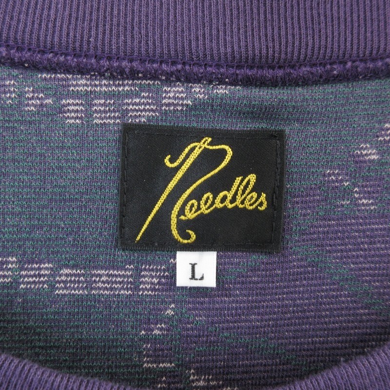 NEEDLES ニードルス スウェットシャツ LQ241 Crew Sweat Shirt - Papillon Pile Jq 日本制 ジャカード パープル L 71011966