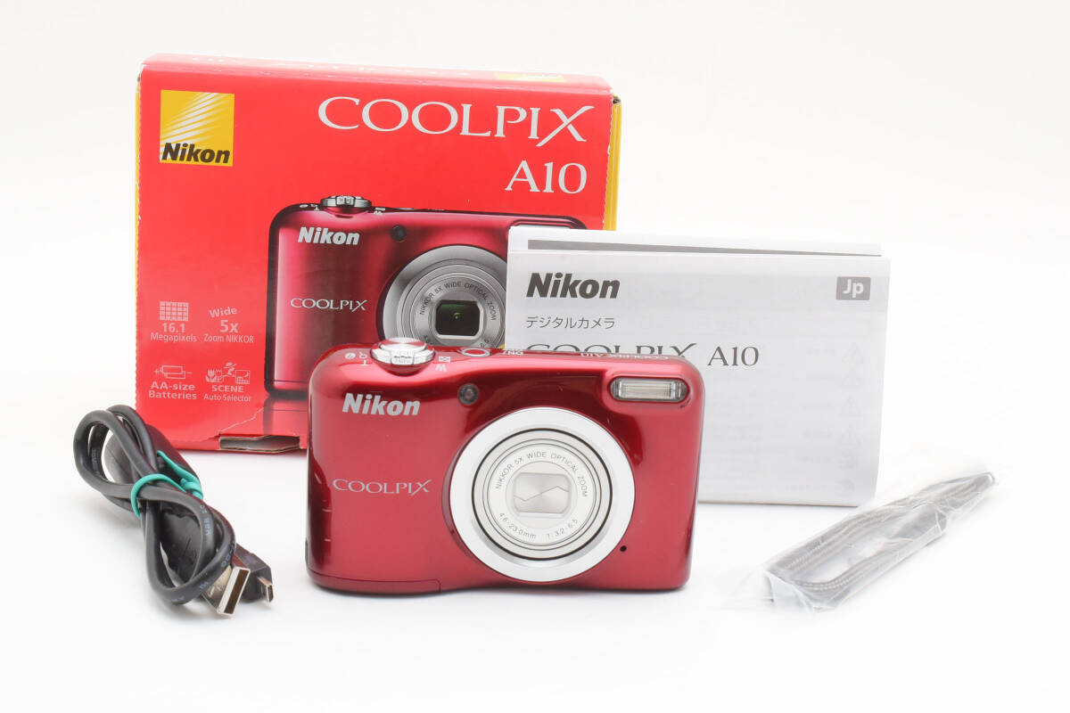 ☆極上品☆ニコン Nikon COOLPIX A10 レッド 箱付き☆コンパクト ☆極上品☆ニコン Nikon COOLPIX A10 レッド 箱付き☆コンパクト
