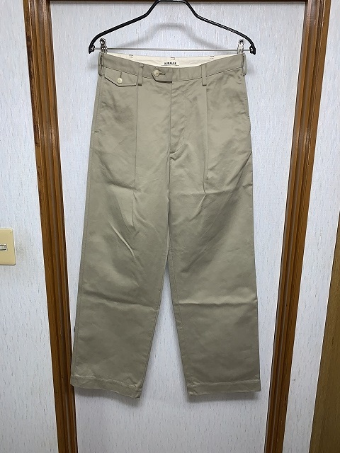 3 新品 25ss AURALEE WASHED FINX CHINO ONE-TUCK PANTS khaki 3 新品 25ss AURALEE WASHED FINX CHINO ONE-TUCK PANTS khaki