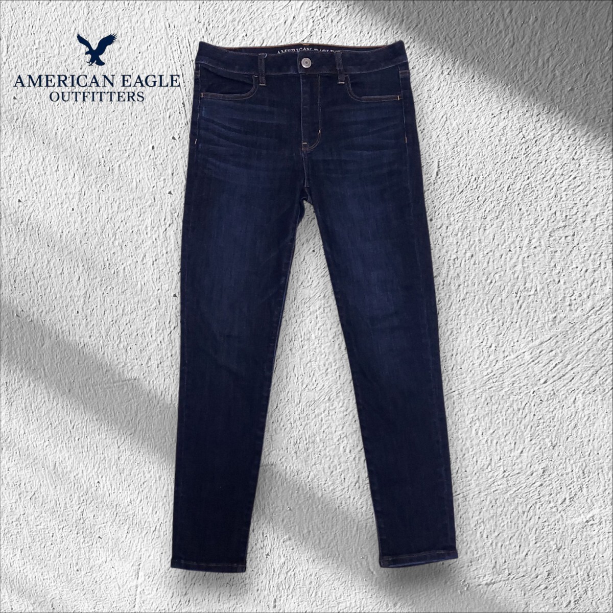 【大きいサイズ】AE アメリカンイーグルスーパーストレッチXハイライズJegging スキニーデニムパンツ/10SHORT