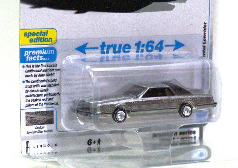 【AW】1/64 リンカーン コンチネンタル Mk.5 ローラーダー 1979年 カスタム シルバー (商品№ AWSP175A)ダイキャスト制のミニカー