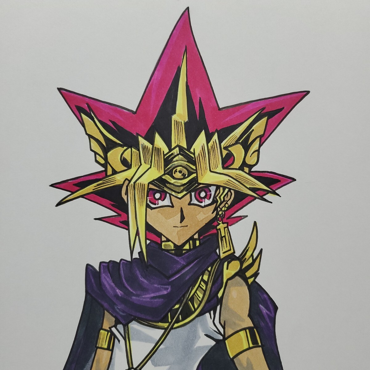 高橋和希 遊☆戯☆王 カラー ペン サイン 色紙 模写 (サイン 高橋和希 遊☆戯☆王 カラー ペン サイン 色紙 模写 (サイン