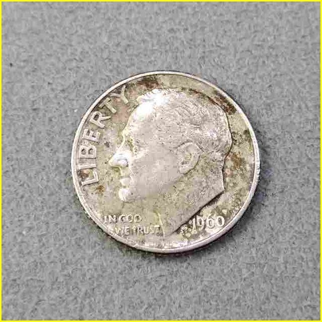 アメリカ 10セント 銀貨/1960年】 ルーズベルト 1ダイム銀貨