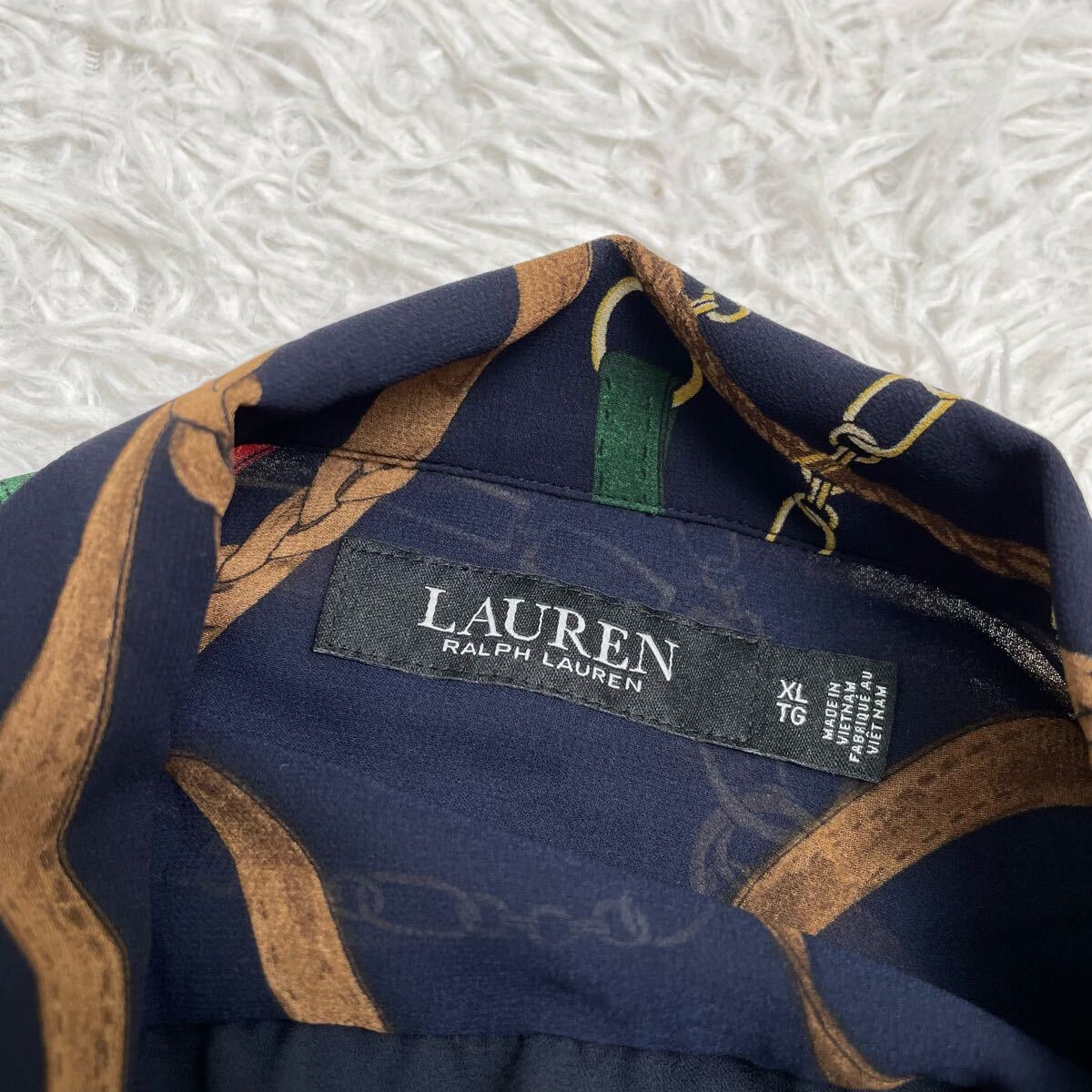 美品】RALPH LAUREN ラルフローレン ボウタイ シャツ ブラウス 美品】RALPH LAUREN ラルフローレン ボウタイ シャツ ブラウス