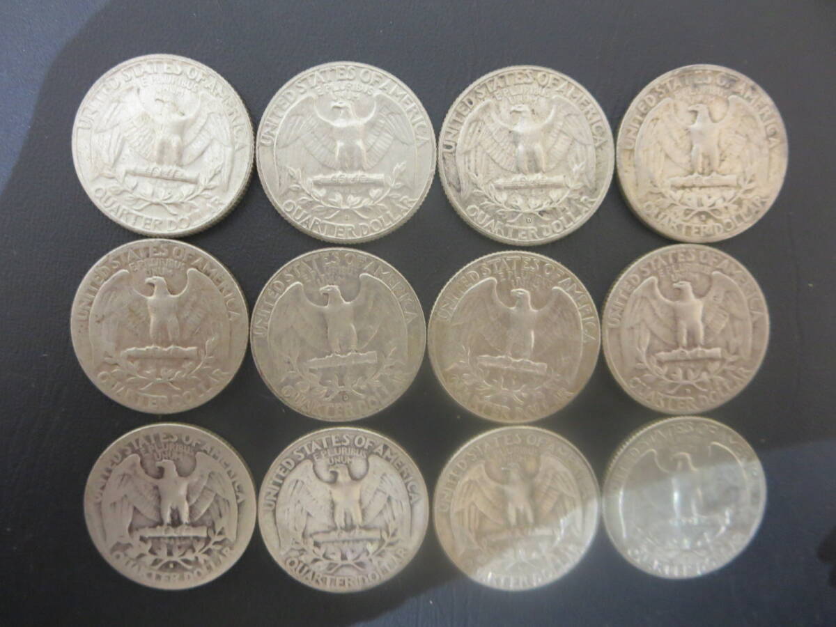 42117 クォーターダラー 銀貨 1940~1964 計12枚(北アメリカ 42117 クォーターダラー 銀貨 1940~1964 計12枚(北アメリカ