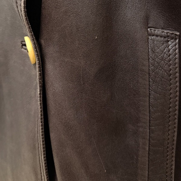 #wnc ロエベ LOEWE ブルゾン 36 茶系 ヴィンテージ レザー アナグラムボタン レディース [934235]