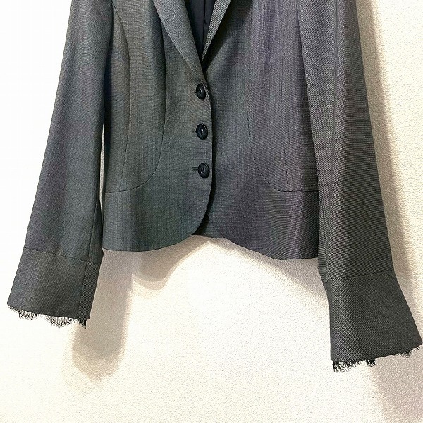 #anc レリアン Leilian スカートスーツ 9 黒系 白 シルク混 レース レディース [937761]_画像5