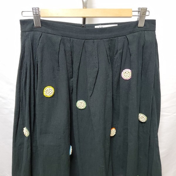 #anc ジュンコシマダ 49AV. junko shimada スカート 40 黒 ビーズ レディース [935592]