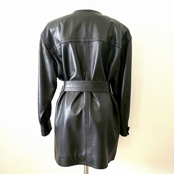 #wncji van si.GIVENCHY пальто 10 чёрный кожа no color ремень имеется сделано в Японии женский [943846]