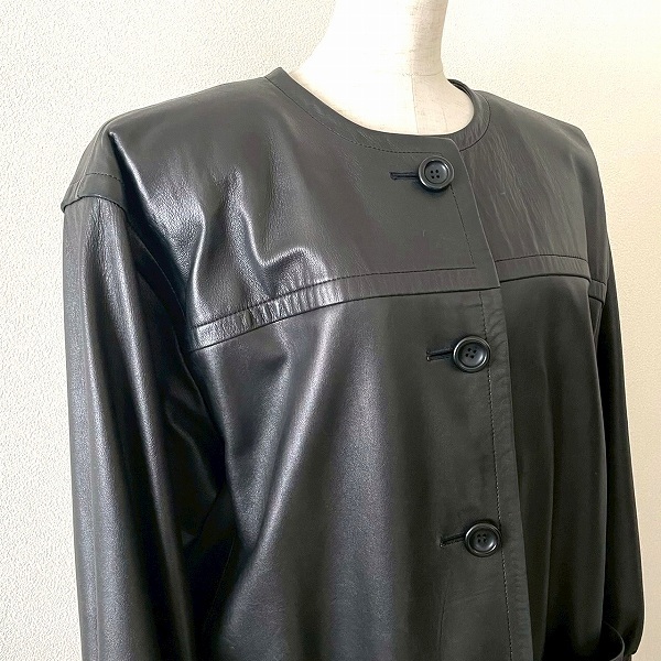 #wncji van si.GIVENCHY пальто 10 чёрный кожа no color ремень имеется сделано в Японии женский [943846]