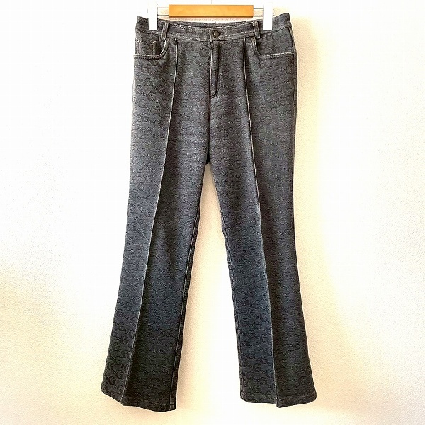 #anc GKITALIYA 伊太利屋 パンツ 9 グレー系 こげ茶 センタープレス ロゴ レディース [938993]