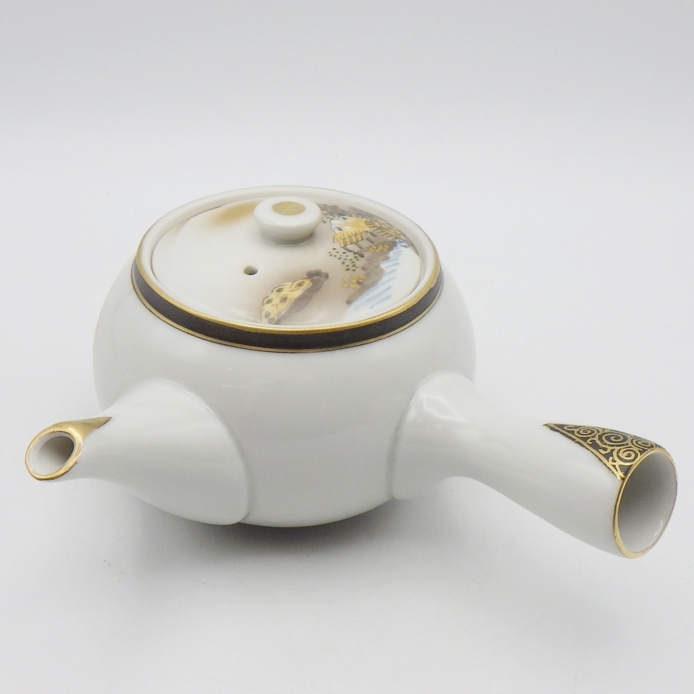 C25-F-46【美品】九谷焼 栄峰造 茶器セット 急須 蓋付き湯呑み5 C25-F-46【美品】九谷焼 栄峰造 茶器セット 急須 蓋付き湯呑み5