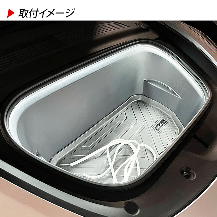 テスラ モデル3/Y LED ネオンチューブライト 5m フロントトランク LED シリコンチューブライト ホワイト カスタム パーツ