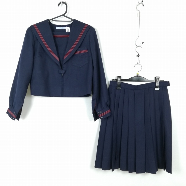 1円 セーラー服 スカート 上下2点セット 冬物 赤3本線 女子 学生 1円 セーラー服 スカート 上下2点セット 冬物 赤3本線 女子 学生