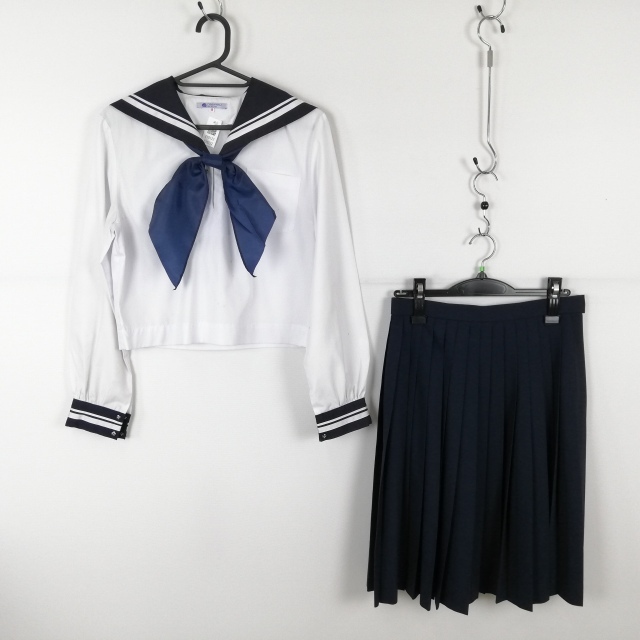 1円 セーラー服 スカート スカーフ 上下3点セット 中間服 白2 1円 セーラー服 スカート スカーフ 上下3点セット 中間服 白2