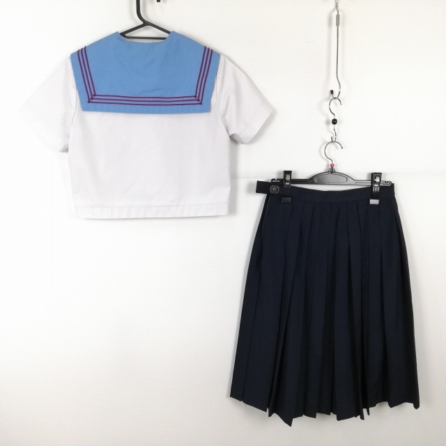 1円 セーラー服 スカート スカーフ 上下3点セット 165B 大きいサイズ 夏物 半袖 白3本線 女子 学生服 中学 高校 白 中古 ランクC EY6599 1円 セーラー服 スカート スカーフ 上下3点セット 165B 大きいサイズ 夏物 半袖 白3本線 女子 学生服 中学 高校 白 中古 ランクC EY6599