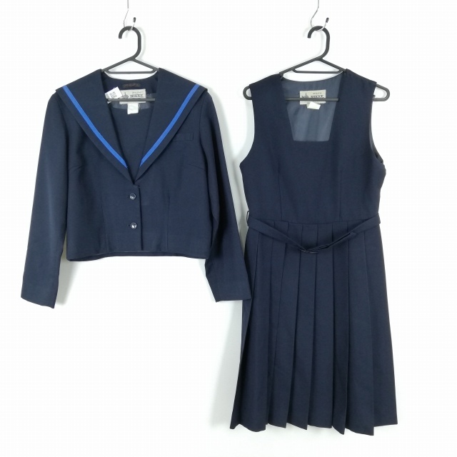 1円 セーラー服 ジャンパースカート 上下2点セット 指定 冬物 青 1円 セーラー服 ジャンパースカート 上下2点セット 指定 冬物 青