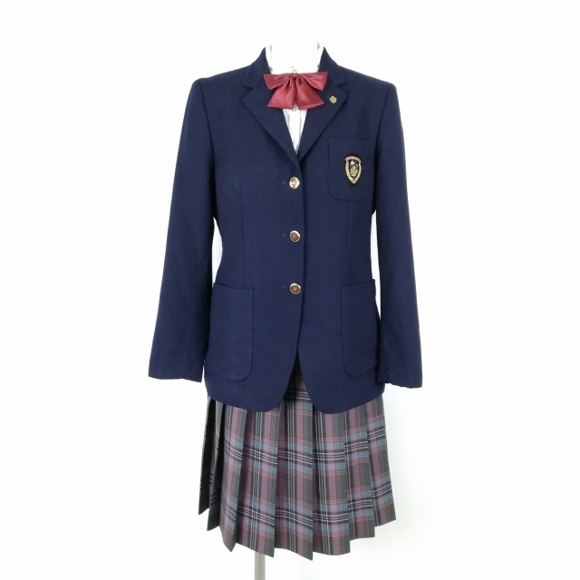 1円 ブレザー チェックスカート リボン 上下4点セット 165A 冬物 1円 ブレザー チェックスカート リボン 上下4点セット 165A 冬物