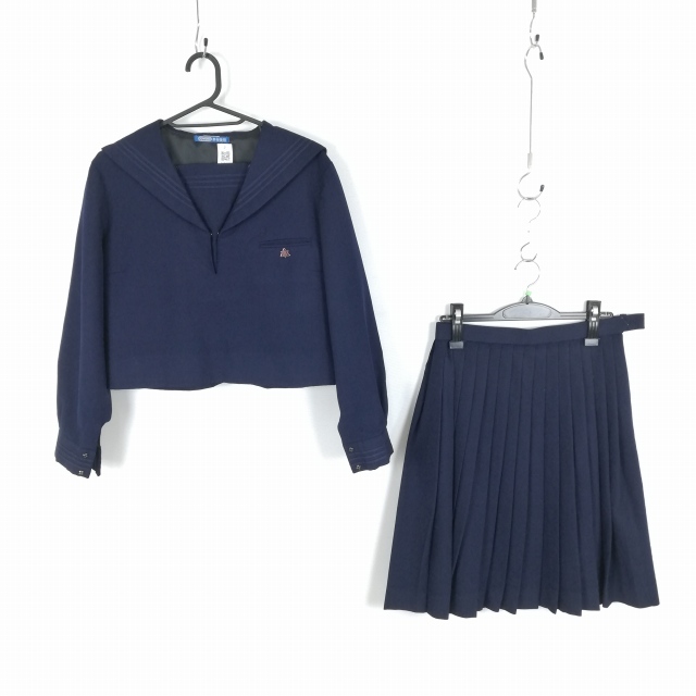 1円 セーラー服 スカート 上下2点セット 冬物 青3本線 女子 学生 1円 セーラー服 スカート 上下2点セット 冬物 青3本線 女子 学生