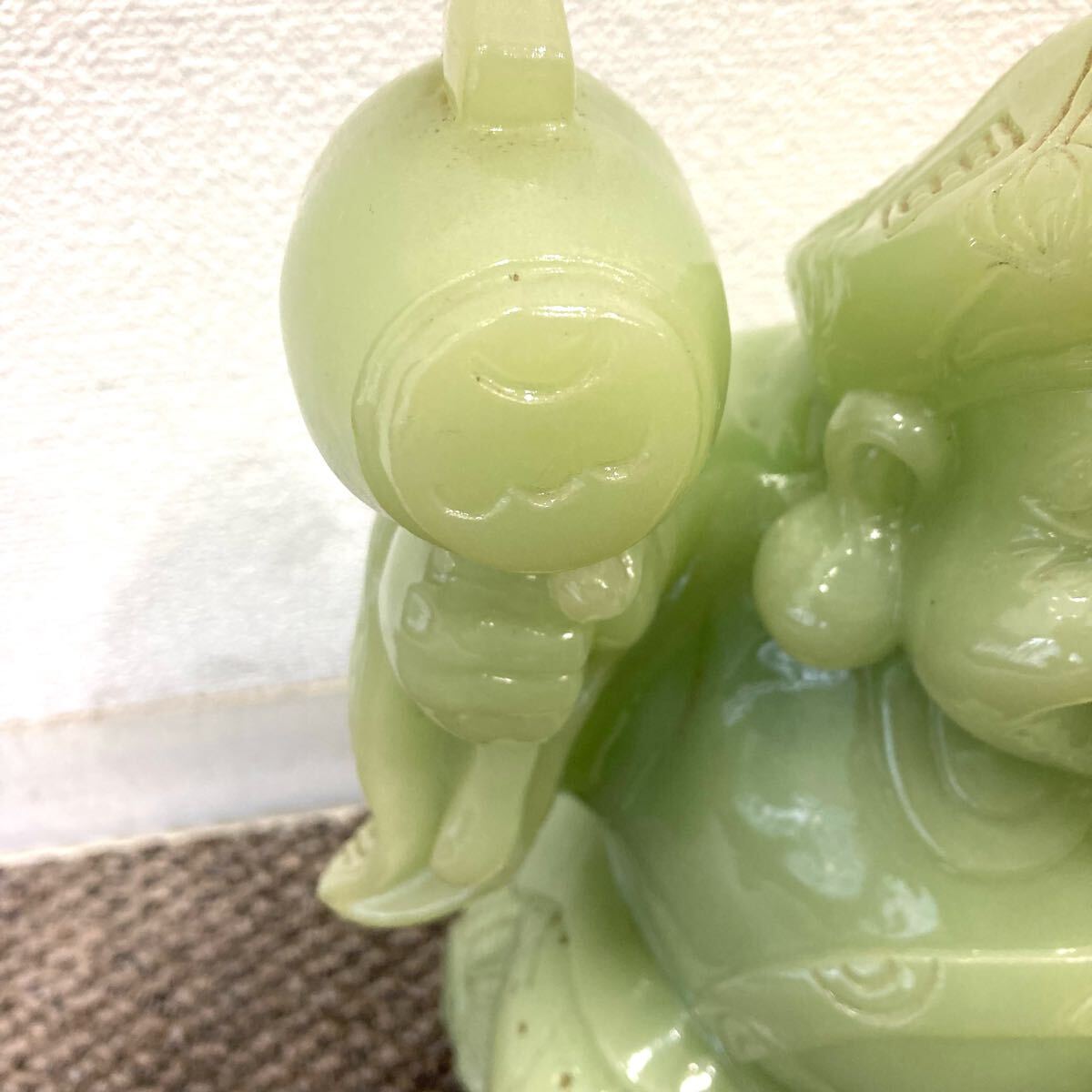 TA☆1円~ 保管品 七福神 大黒天 緑石 翡翠 ひすい 石 TA☆1円~ 保管品 七福神 大黒天 緑石 翡翠 ひすい 石