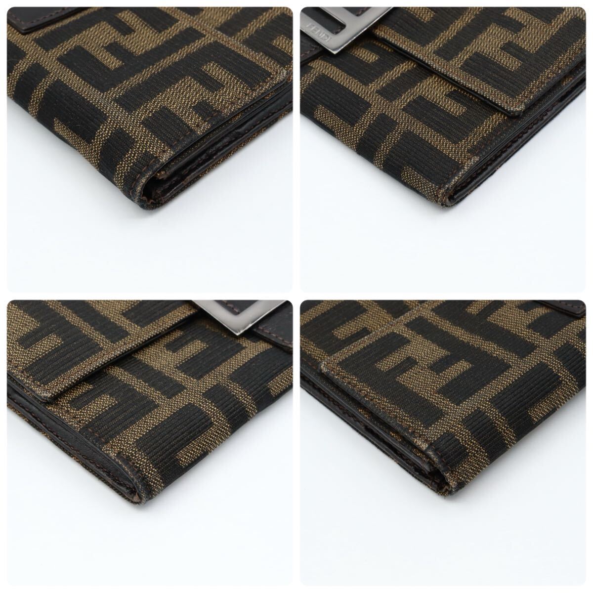 FENDI 美品 フェンディ ズッカ柄 キャンバス 長財布 ブラウン FENDI 美品 フェンディ ズッカ柄 キャンバス 長財布 ブラウン