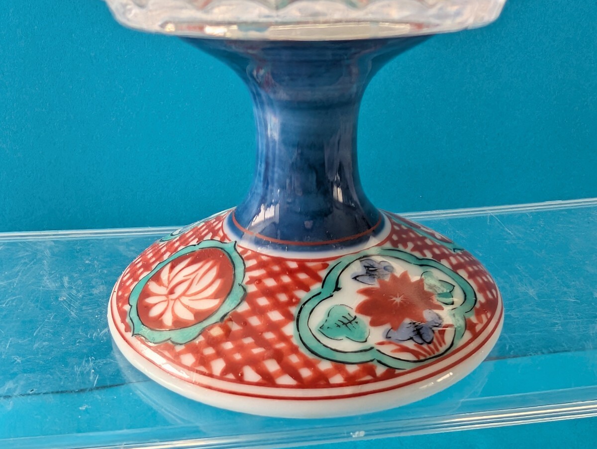 三洋陶器 龍峰窯 つみき 赤絵花鳥 ガラスデザート コンポート 三洋陶器 龍峰窯 つみき 赤絵花鳥 ガラスデザート コンポート