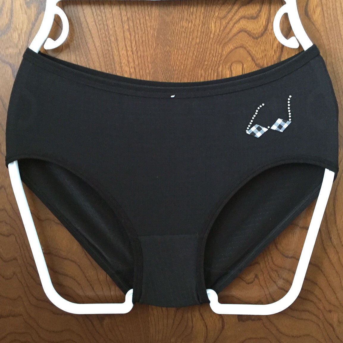 【ノーブランド】?jī)?yōu)しい肌あたりが気持ちいい薄手ストレッチ！ドット風(fēng)もおしゃれヒップハング/黒/L★パンティ/ショーツ/レディース下著