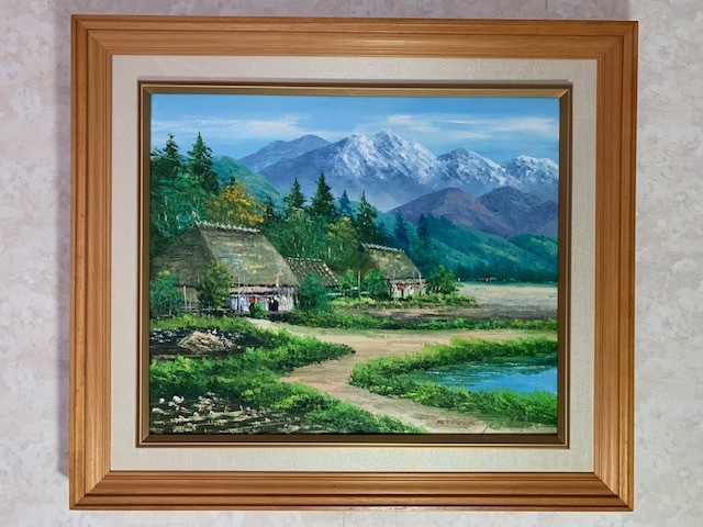 真作】油彩画◇小林幸三【民家】F8号◇作品・額とも美品(油彩 真作】油彩画◇小林幸三【民家】F8号◇作品・額とも美品(油彩