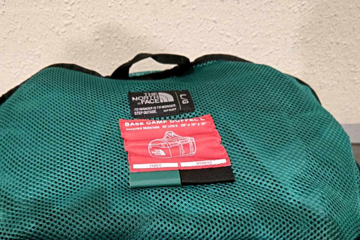 新品 未使用 NORTH FACE ノースフェイス BC ダッフル 90L L バッグ ボストン ドラム パック リュック ショルダー NM82366 大容量 緑 タグ