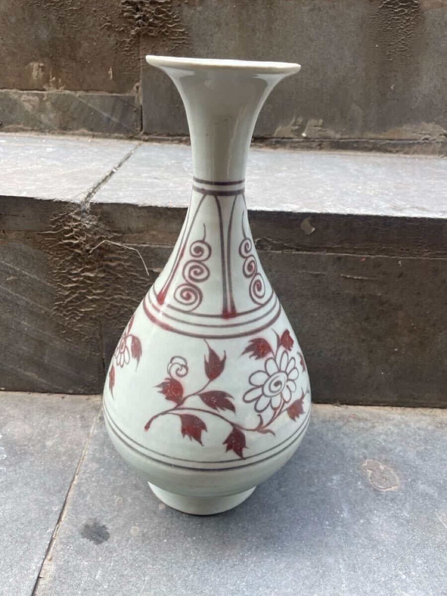 萬古】中国古美術 明時代 釉裏紅 花瓶 古美術 古道具 古玩 骨董 萬古】中国古美術 明時代 釉裏紅 花瓶 古美術 古道具 古玩 骨董