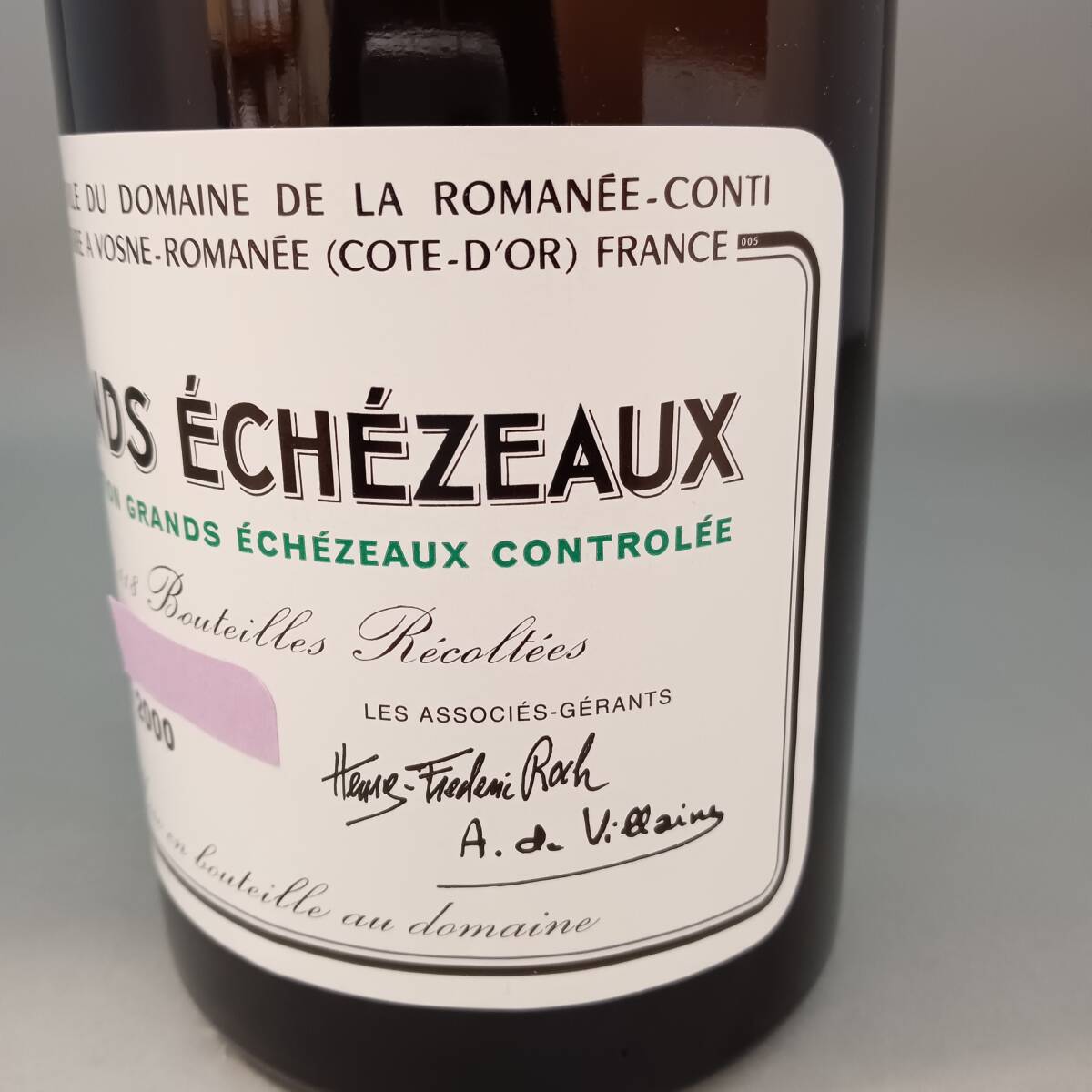 ◇DRC グランエシェゾー ECHEZEAUX ロマネコンティ2000 空ボトル ◇DRC グランエシェゾー ECHEZEAUX ロマネコンティ2000 空ボトル