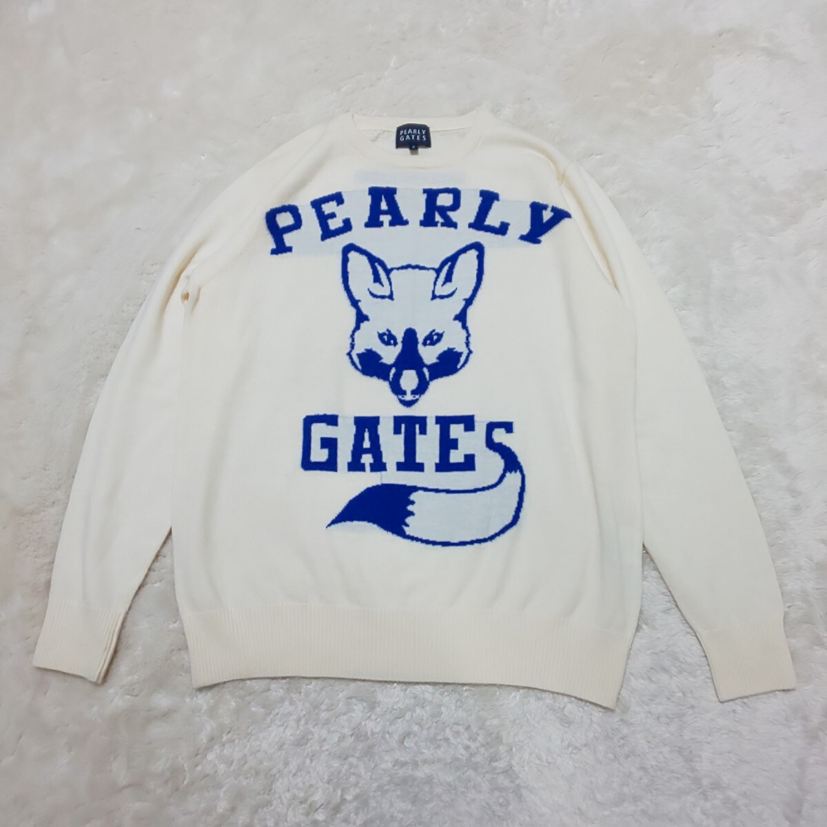 美品】PEARLY GATES パーリーゲイツ フォックスフェイス クルー 美品】PEARLY GATES パーリーゲイツ フォックスフェイス クルー