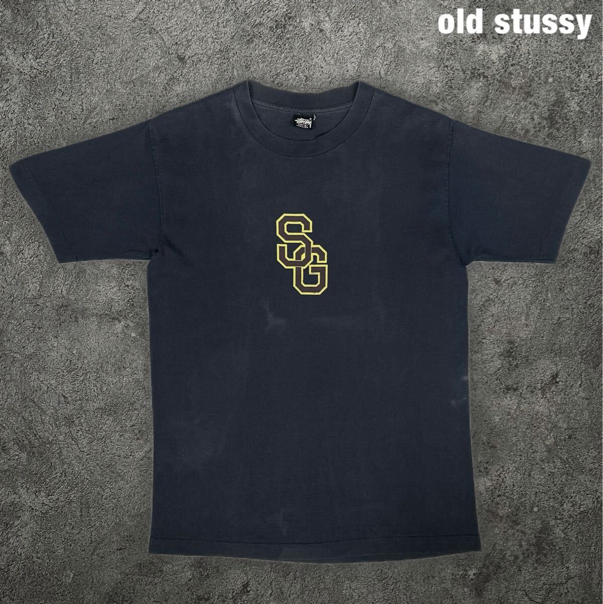 old stussy 80s 90s SG ロゴ stussy gear 黒タグ プリント T old stussy 80s 90s SG ロゴ stussy gear 黒タグ プリント T