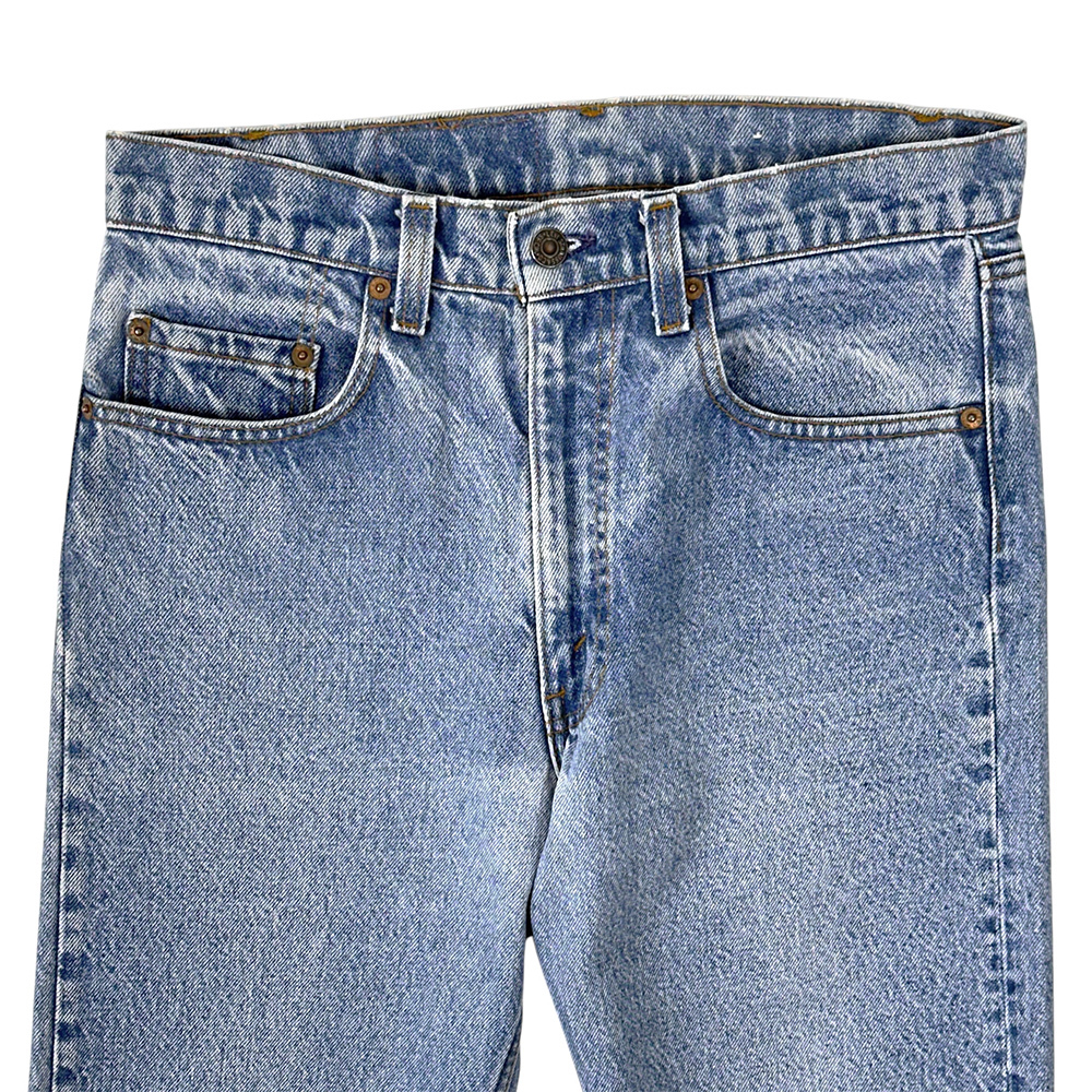美色 80s MADE IN USA製 Levi's 505 W32 CARE入期 霜降り アイスブルー 耳全開 カットオフ 美品 アメリカ製 リーバイス 米国製 古着 // 501_画像1