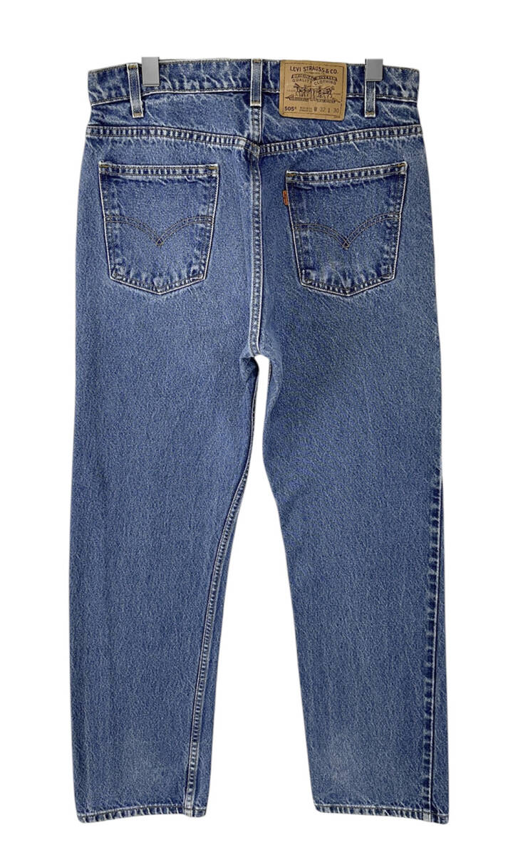 美品◎ 90s ビンテージ Levi's 505 W32 L30 L29 オレンジタブ 美色 ブルー 霜降 デニム パンツ MEXICO製 メキシコ製 USA 古着 // USA製 ZIP_画像4