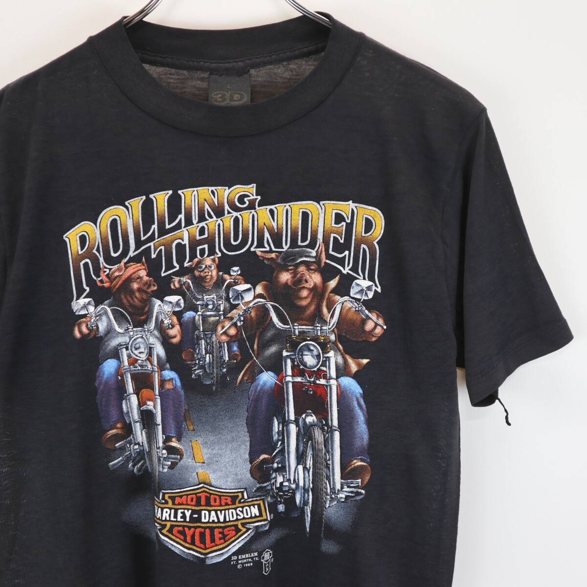 スペシャル 豚 80s 3D EMBLEM HARLEY-DAVIDSON Tシャツ ハーレー スペシャル 豚 80s 3D EMBLEM HARLEY-DAVIDSON Tシャツ ハーレー