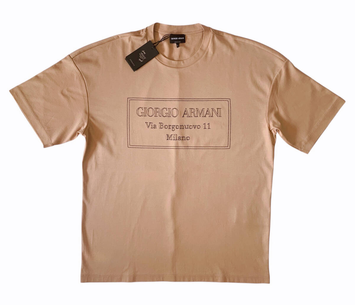 Sale☆GIORGIO ARMANI「ミラノ本社S.p.A.シリーズ」 メンズストレッチコットンTシャツ サイズ50 ジョルジオアルマーニ