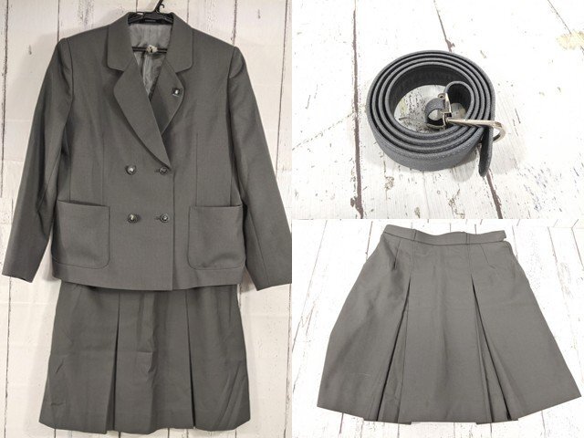 【as1756】神奈川県 川和高校 女子用学生服 制服 校章付きブレザー+夏服/冬服スカート◆k86