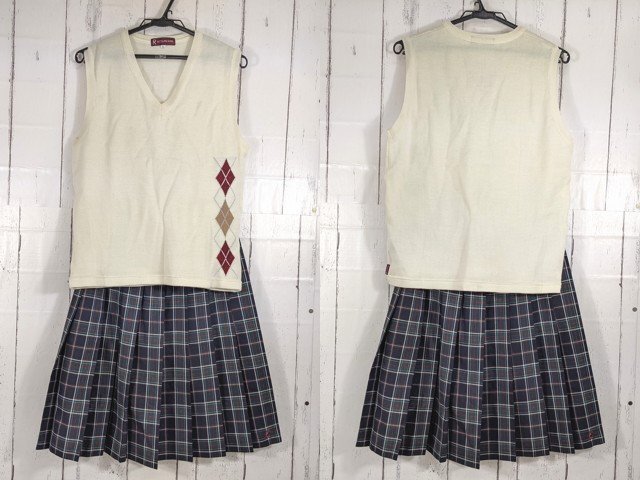 as693】京都府 立命館宇治高校 女子学生服 制服 ニットベスト+ as693】京都府 立命館宇治高校 女子学生服 制服 ニットベスト+