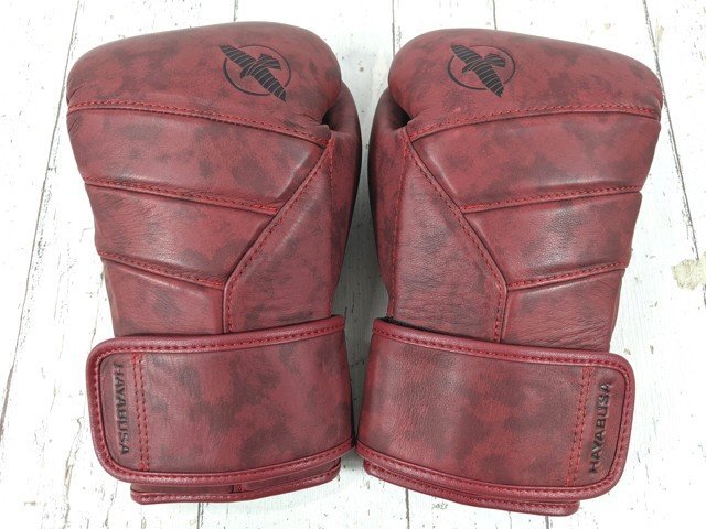 【4yt080】格闘技 ボクシンググローブ HAYABUSA ハヤブサ T3 LX クリムゾンレッド（赤） サイズ：12oz 美品◆L05
