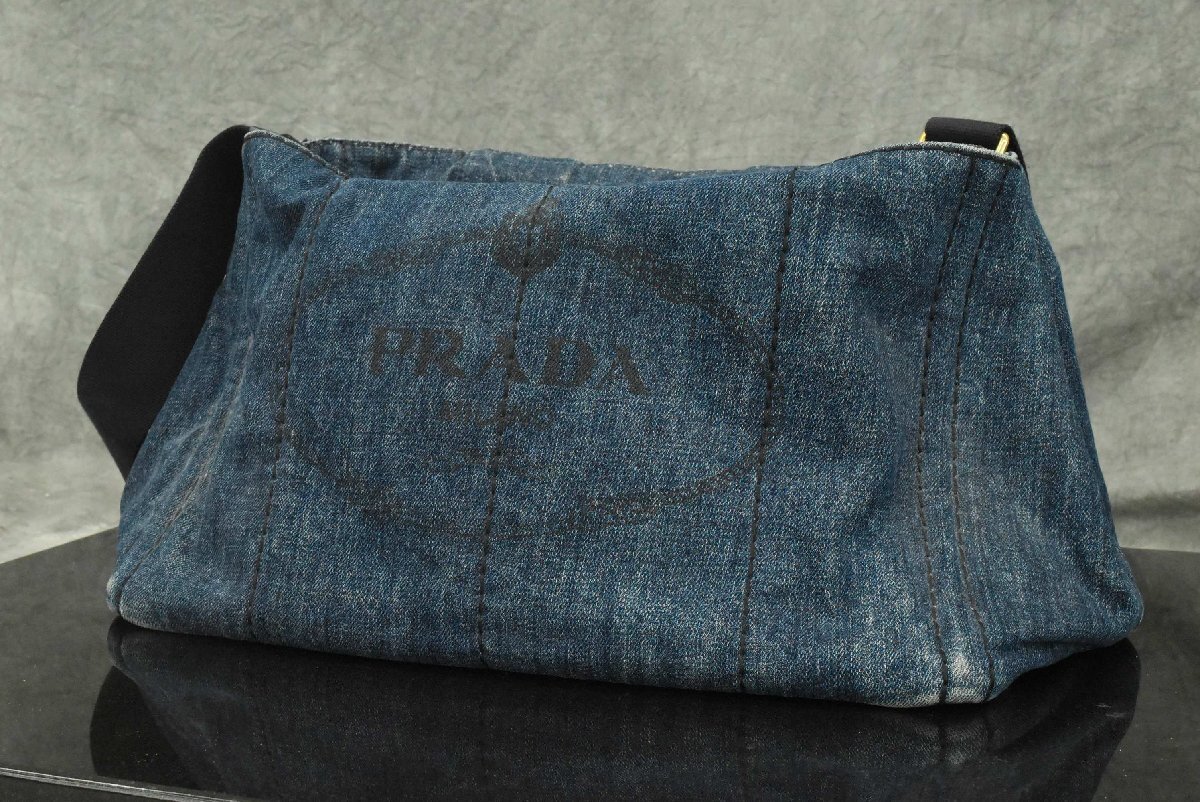 C】PRADA カナパ デニム ハンドバッグ プラダ 228685 C】PRADA カナパ デニム ハンドバッグ プラダ 228685