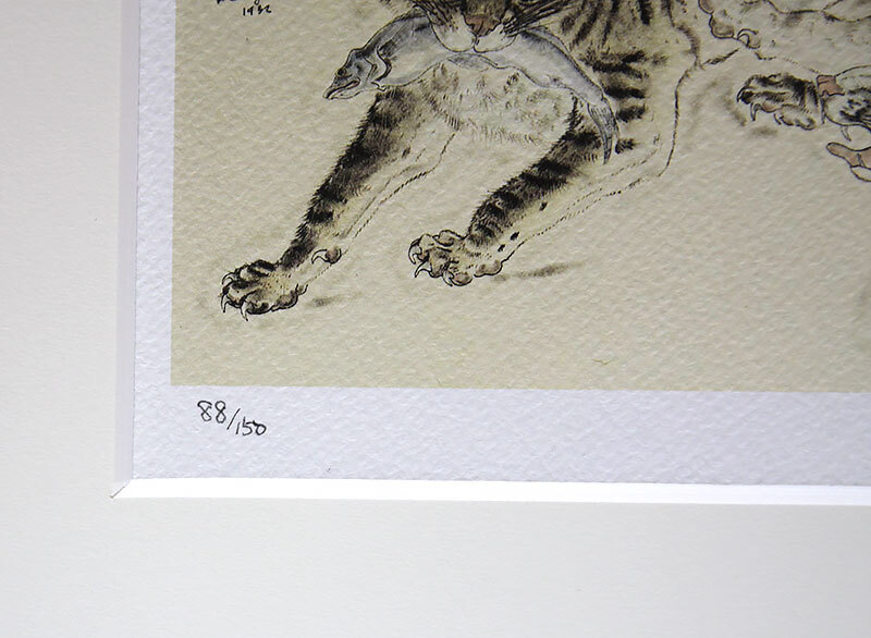 藤田嗣治 証明書「Les Chats 88/150」真作 猫(石版画 藤田嗣治 証明書「Les Chats 88/150」真作 猫(石版画