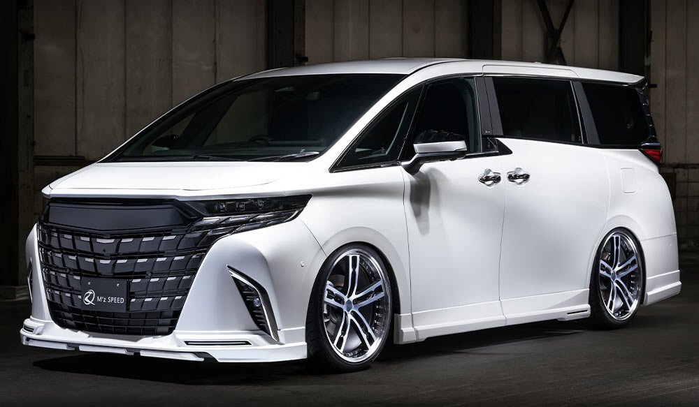 M\'z SPEED 4点キット(マフラー4本出し用) 塗り分け塗装 (202/BK) AES アルファード 40系 R5.6～ エグゼクティブ/Z 純正サイドモール有車