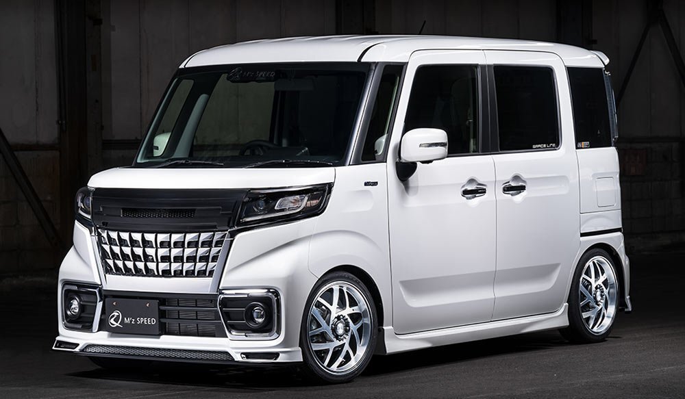 M\'z SPEED 3点キット ブルーイッシュブラックパール (ZJ3) FRP スペーシアカスタム MK53S R3.12～R5.10 NA FF