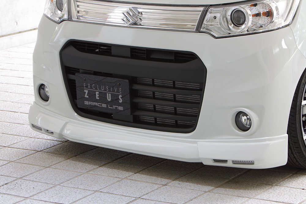 M\'z SPEED フロントハーフスポイラー ブルーイッシュブラックパール (ZJ3) FRP ワゴンRスティングレー MH34S H25.7～H26.7