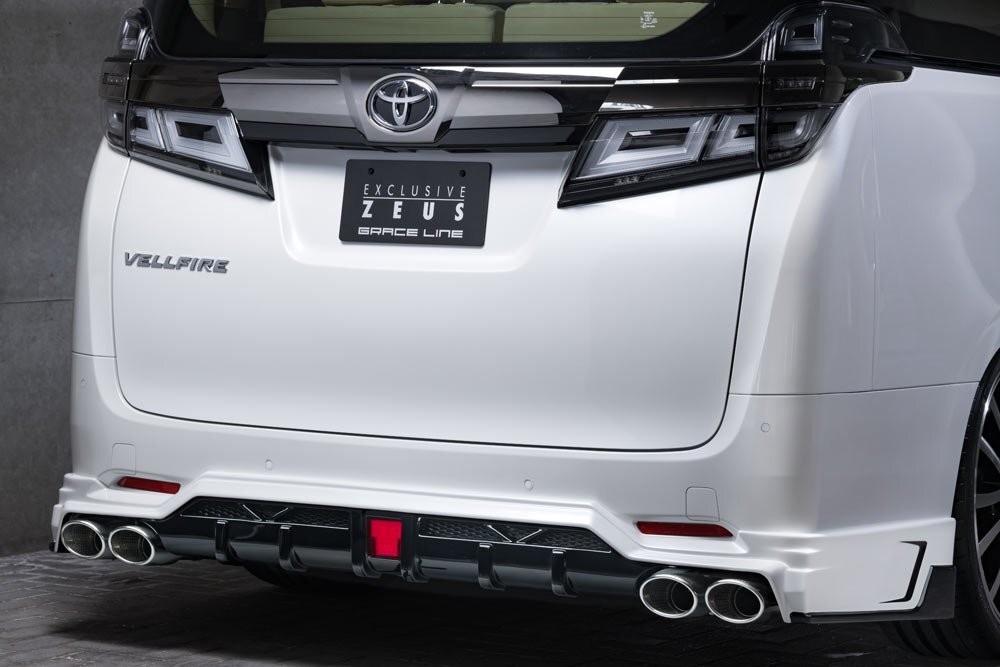 M\'z SPEED リアアンダースポイラー ホワイト (070) FRP ヴェルファイア 30系 H30.1～R5.5 V/X/エグゼクティブラウンジ MC後