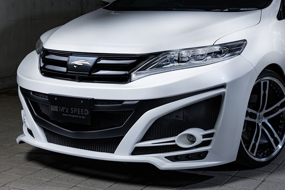 M\'z SPEED フロントバンパースポイラー 未塗装 FRP ハリアーハイブリッド AVU65W H29.6～R2.5 MC後 クリアランスソナー付車除く
