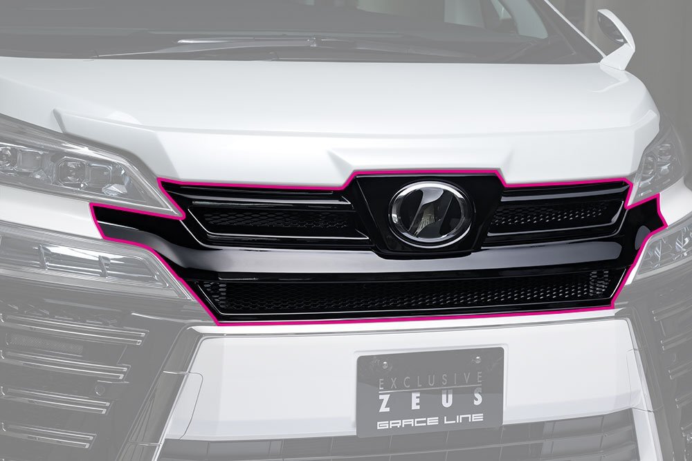 M\'z SPEED フロントグリル ブラック (202) FRP ヴェルファイア 30系 H30.1～R5.5 ZG/Z/エグゼクティブラウンジZ MC後 カメラ無車