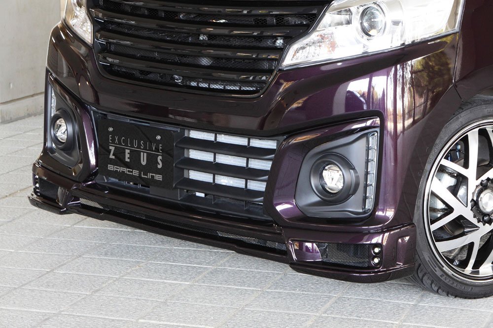 M\'z SPEED フロントハーフスポイラー ブルーイッシュブラック (ZJ3) FRP スペーシアカスタム MK42S H27.5～H29.11 MC後