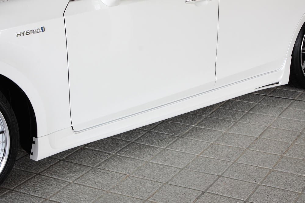 M\'z SPEED サイドステップ 未塗装 FRP クラウンハイブリッド AWS210 AWS211 H27.10～H30.5 アスリート MC後